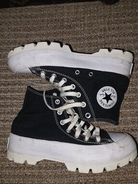 Converse Chuck Taylor Chunky Platform Black High Top Size 7.5